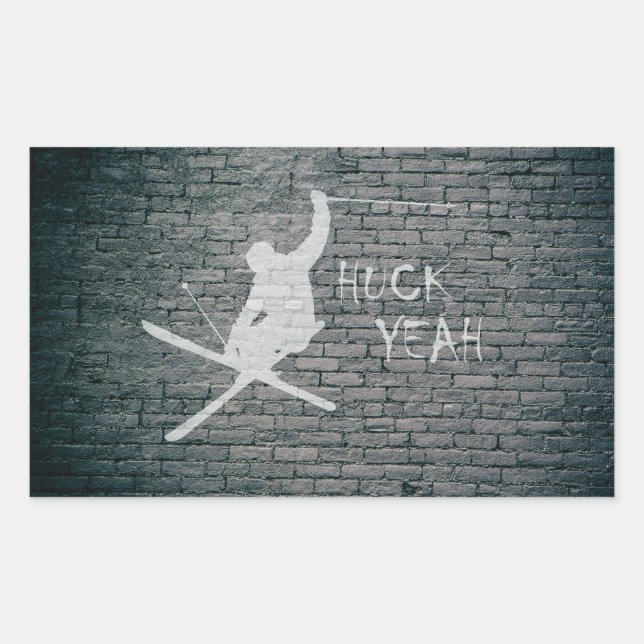 Sticker Rectangulaire Huck Ouais (Ski) (Devant)