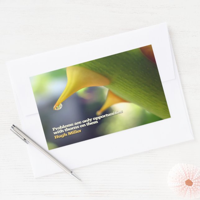 Sticker Rectangulaire Hugh Miller Citation Inspirationnelle "Opportunité (Enveloppe)
