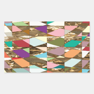 Sticker Rectangulaire Huile d'or couleur Abstraite