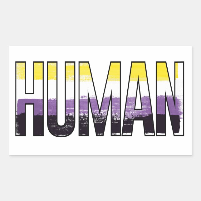 Sticker Rectangulaire Humain non binaire (Devant)