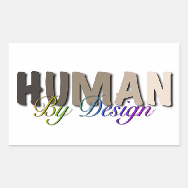 Sticker Rectangulaire Humain par design paix amour égalité (Devant)