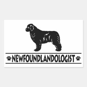 Sticker Rectangulaire Humoristique Terre-Neuve
