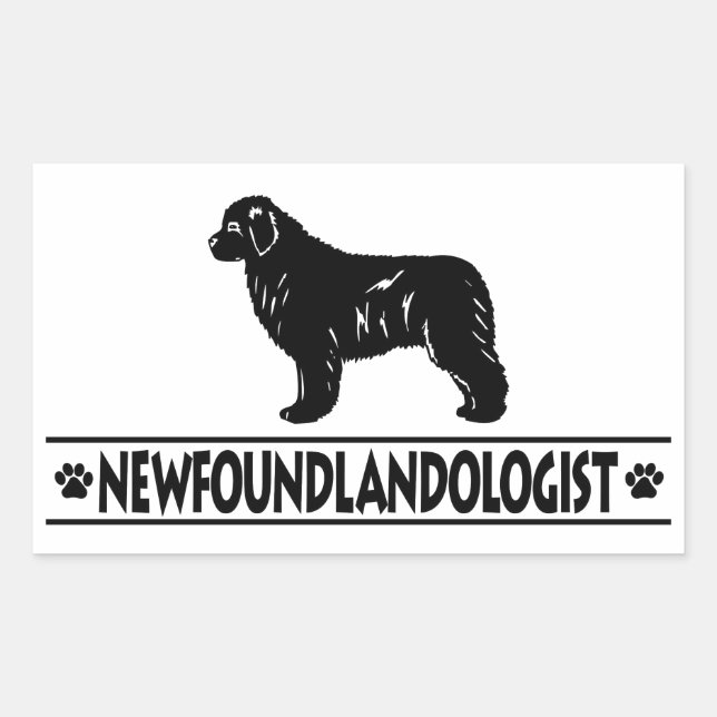 Sticker Rectangulaire Humoristique Terre-Neuve (Devant)