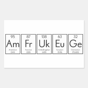 Sticker Rectangulaire Humour de table périodique de l'élément britanniqu