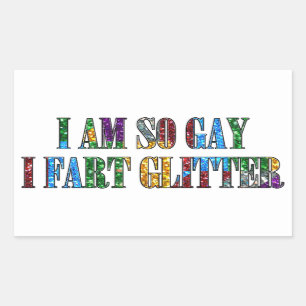 Sticker Rectangulaire Humour Gay Humour tellement gay que je péte des pa