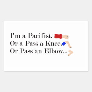 Sticker Rectangulaire Humour pacifiste mixed martial art