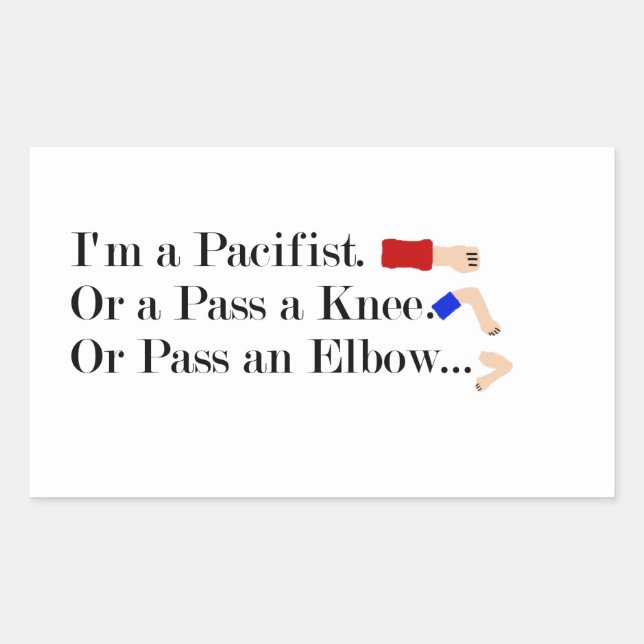 Sticker Rectangulaire Humour pacifiste mixed martial art (Devant)