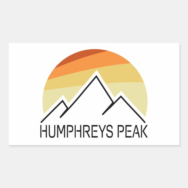 Sticker Rectangulaire Humphreys Peak Retro (Devant)