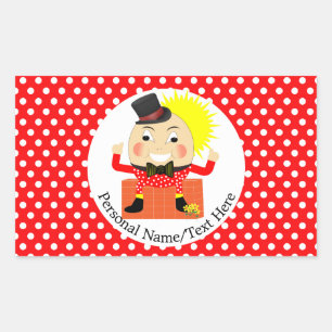 Sticker Rectangulaire Humpty Dumpty Nursery Rhyme mignon Personnalisé