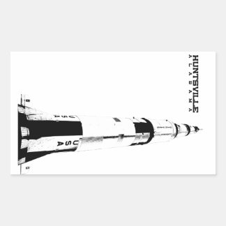 Sticker Rectangulaire Huntsville, Alabama Saturn V Rocket