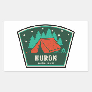 Sticker Rectangulaire Huron National Forest Camping