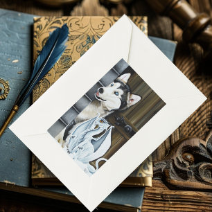 Sticker Rectangulaire Husky Chig White Dragon Adventure