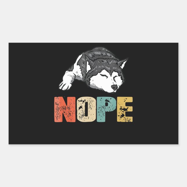 Sticker Rectangulaire Husky | Hope Funny Siberian Husky Amoureux des chi (Devant)