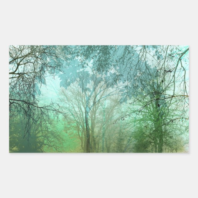 Sticker Rectangulaire HYDE PARK FOG in ELEGANT EMERALD GREENS (Devant)
