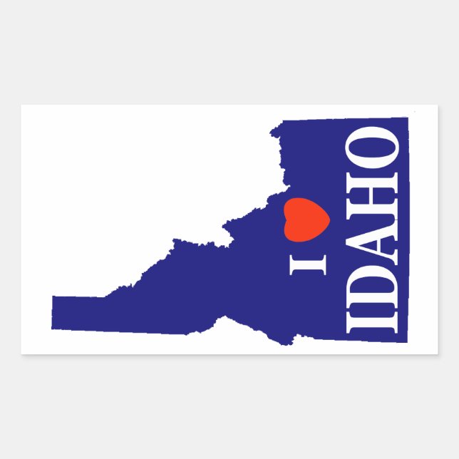 Sticker Rectangulaire I Coeur (Amour) Idaho (Devant)