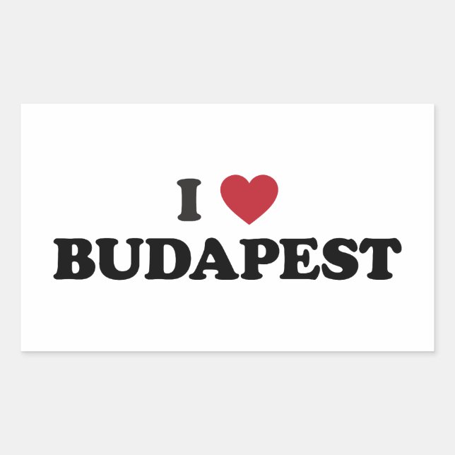Sticker Rectangulaire I Coeur Budapest Hongrie (Devant)