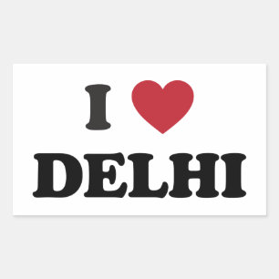 Sticker Rectangulaire I coeur Delhi Inde