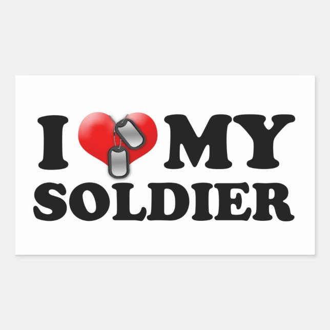 Sticker Rectangulaire I (Coeur) Mon Soldat (Devant)