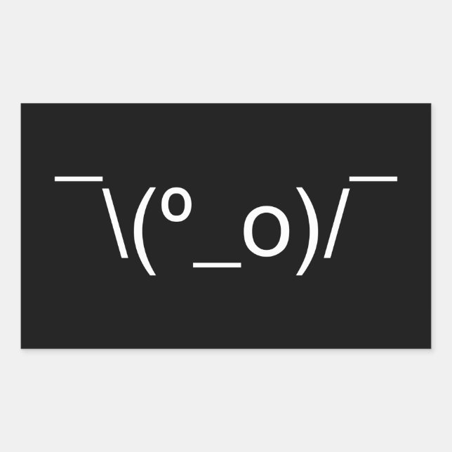 Sticker Rectangulaire I Dunno LOL\\(º_o)/° Emoticon Japonais Kaomoji (Devant)