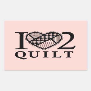 Sticker Rectangulaire I Heart 2 Quilt par FiberFlies