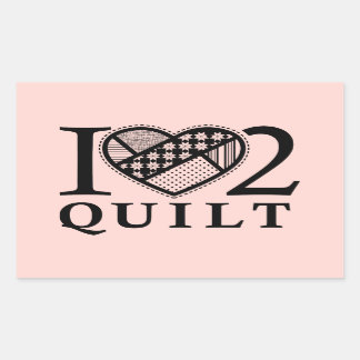 Sticker Rectangulaire I Heart 2 Quilt par FiberFlies
