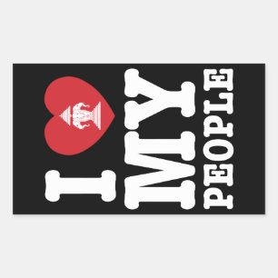 Sticker Rectangulaire I Heart (Love) Erawan My Lao People