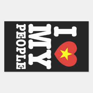 Sticker Rectangulaire I Heart (Love) My Viet People