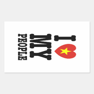 Sticker Rectangulaire I Heart (Love) My Viet People