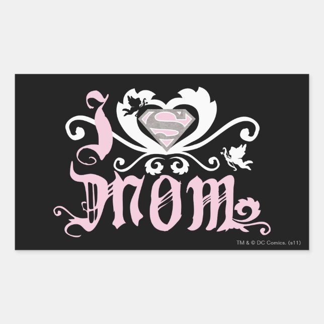 Sticker Rectangulaire I Heart Maman Rose (Devant)
