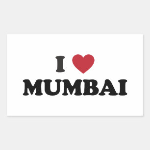 Sticker Rectangulaire I Heart Mumbai Inde