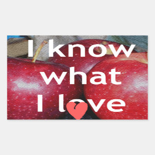 Sticker Rectangulaire "I Know What I Love" - Design à thème Apple