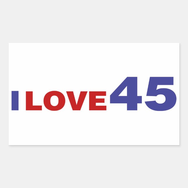 Sticker Rectangulaire I Love 45 (Devant)