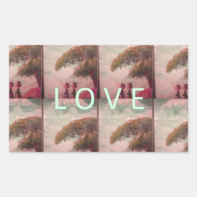 Sticker Rectangulaire I Love Africa - Motif du paysage culturel (Devant)