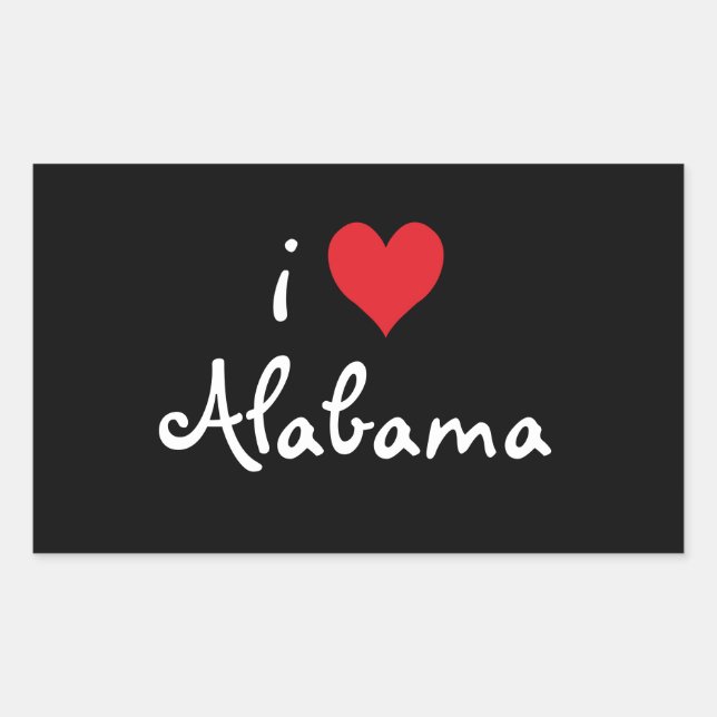 Sticker Rectangulaire I Love Alabama (Devant)