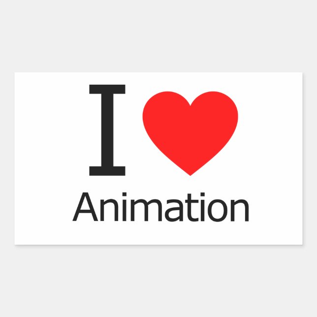Sticker Rectangulaire I Love Animation (Devant)