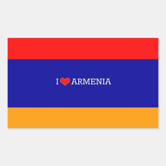 Sticker Rectangulaire I Love Armenia (Devant)