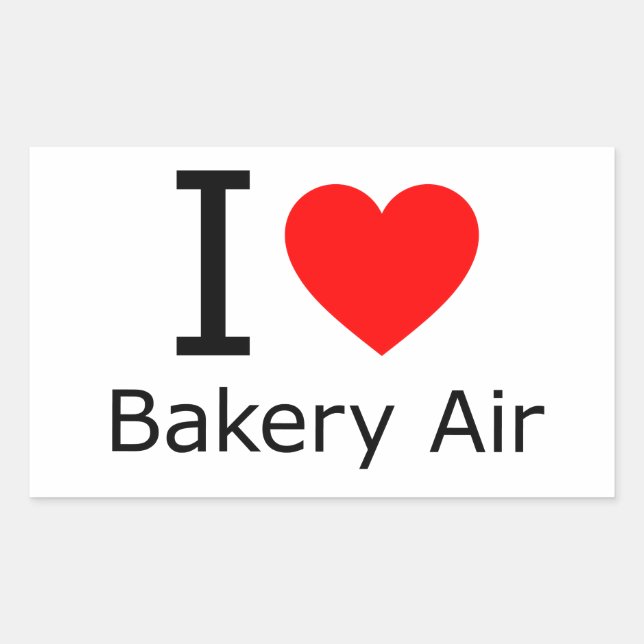 Sticker Rectangulaire I Love Bakery Air (Devant)