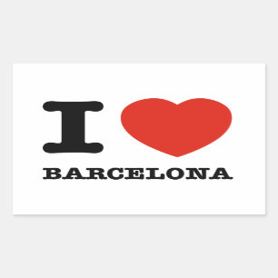 Sticker Rectangulaire I Love Barcelona