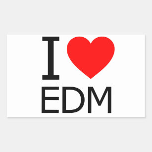 Sticker Rectangulaire I Love EDM