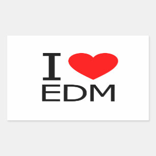 Sticker Rectangulaire I Love EDM