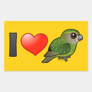 Sticker Rectangulaire I Love Kakapos