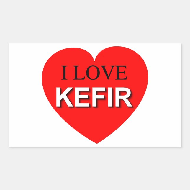 Sticker Rectangulaire I Love Kefir (Devant)