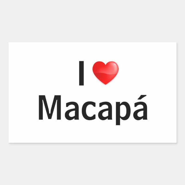 Sticker Rectangulaire I love Macapá (Devant)