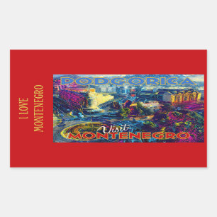 Sticker Rectangulaire I Love Monténégro