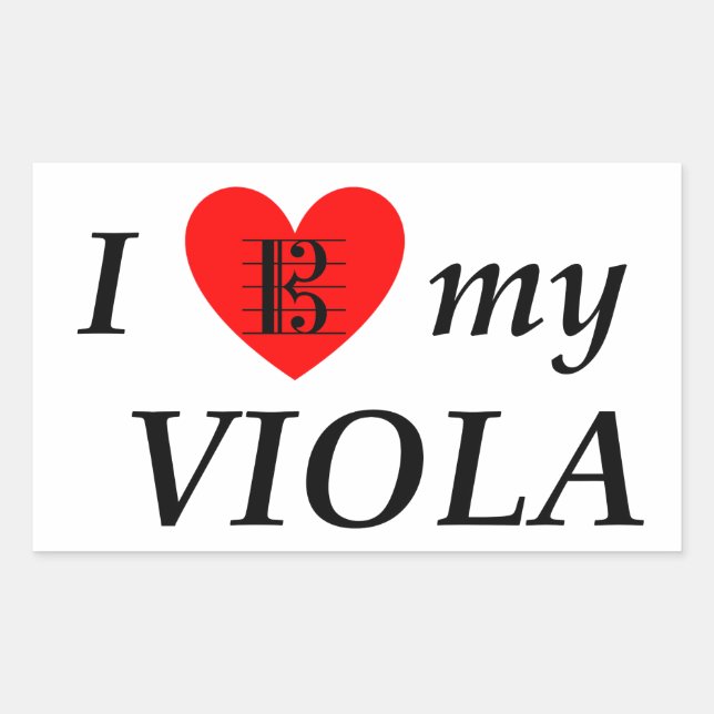 Sticker Rectangulaire I Love My Viola (Devant)