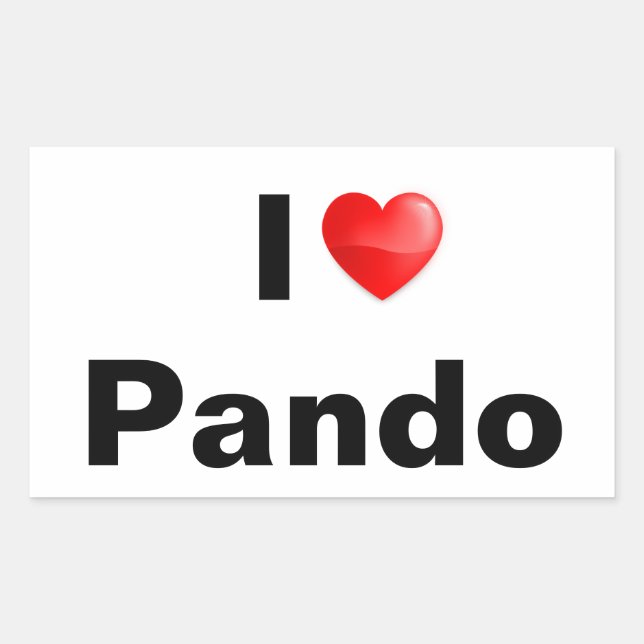 Sticker Rectangulaire I love Pando (Devant)