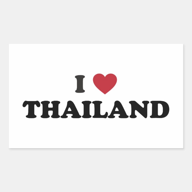 Sticker Rectangulaire I Love Thailand (Devant)