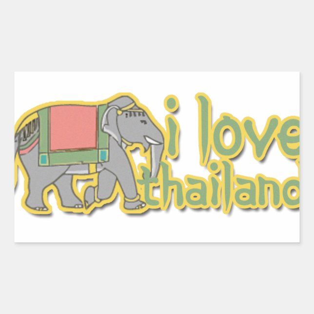 Sticker Rectangulaire I Love Thailand (Devant)