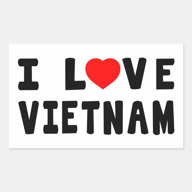 Sticker Rectangulaire I Love Vietnam (Devant)