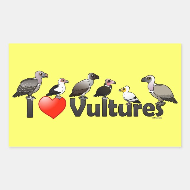 Sticker Rectangulaire I Love Vultures (Afrique) (Devant)